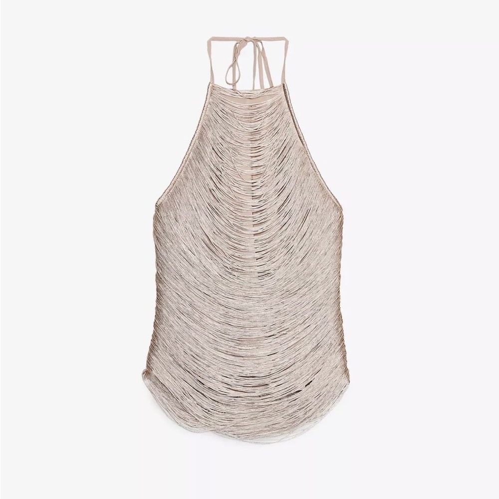 ZARA fringe top